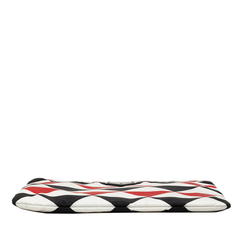 Nylon Geometric Triangle Pattern Flat Clutch - Image 3