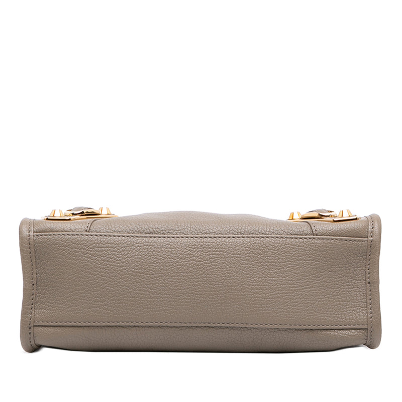 Mini Goatskin Motocross Classic Metallic Edge City Satchel - Image 3