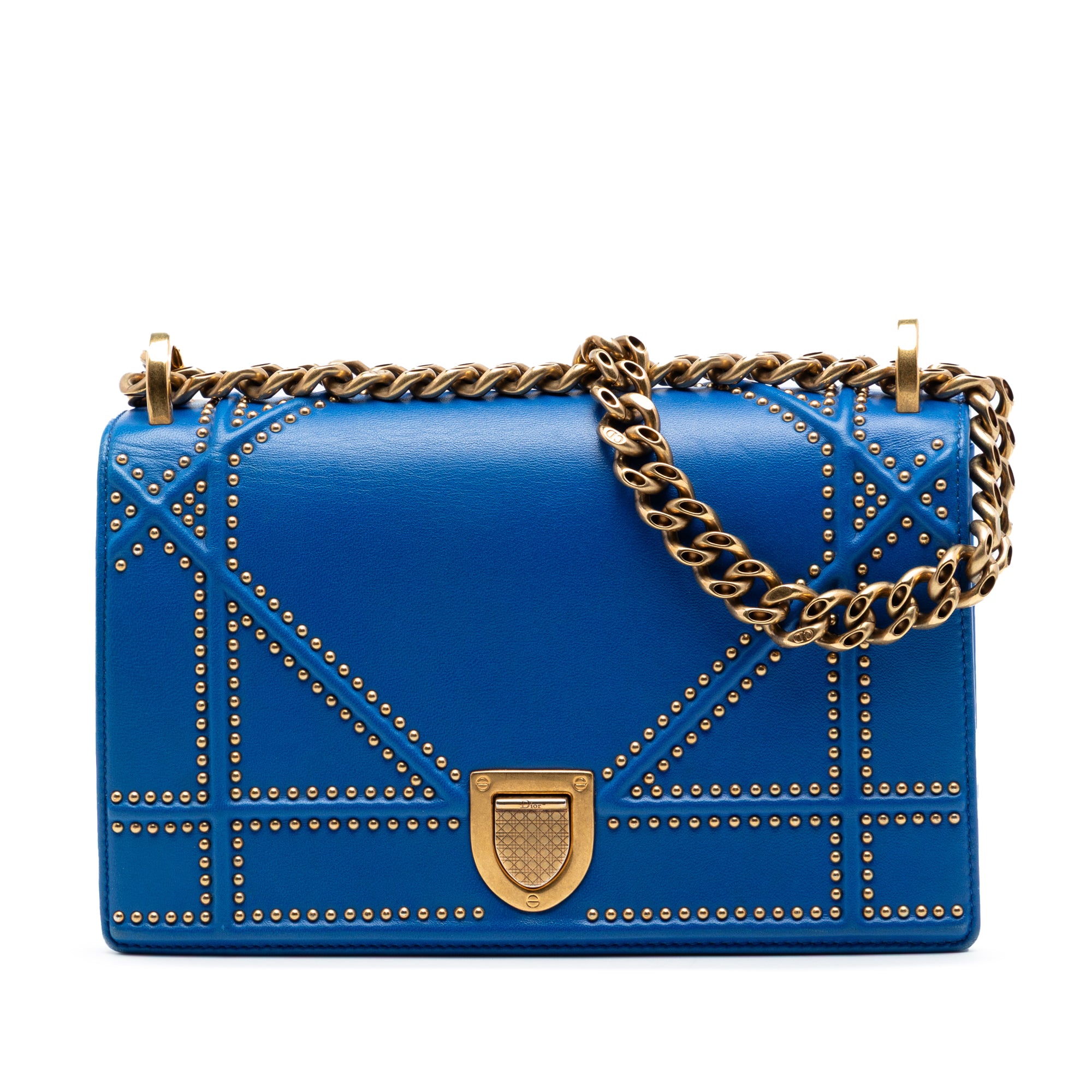 Small Studded Lambskin Diorama Flap - Image 1