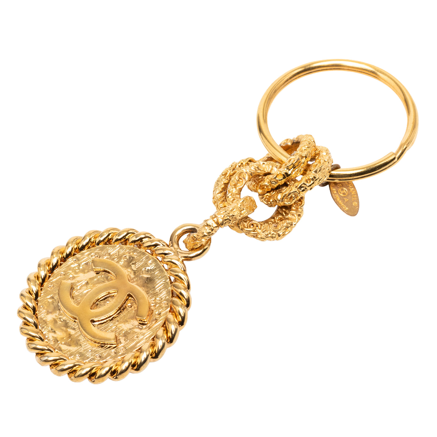 CC Gold Plated Medallion Key Chain - Image 1