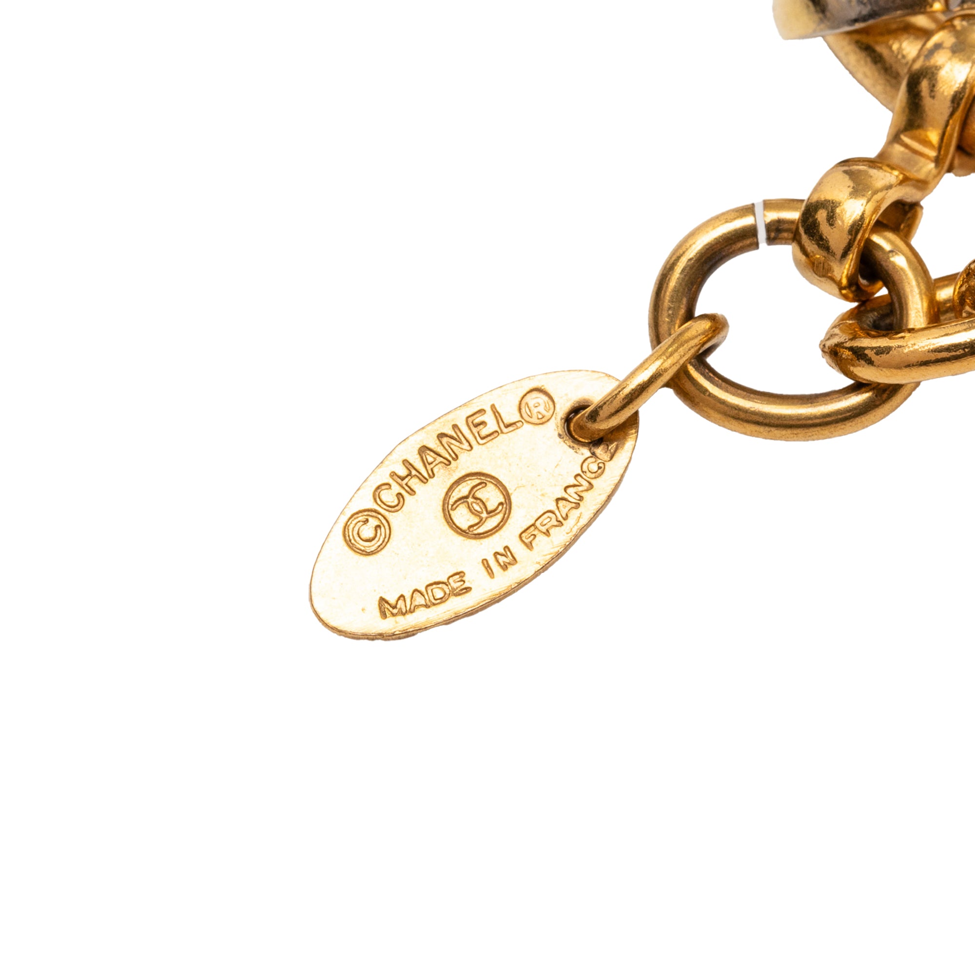 CC Gold Plated Diamond Shape Pendant Necklace - Image 4