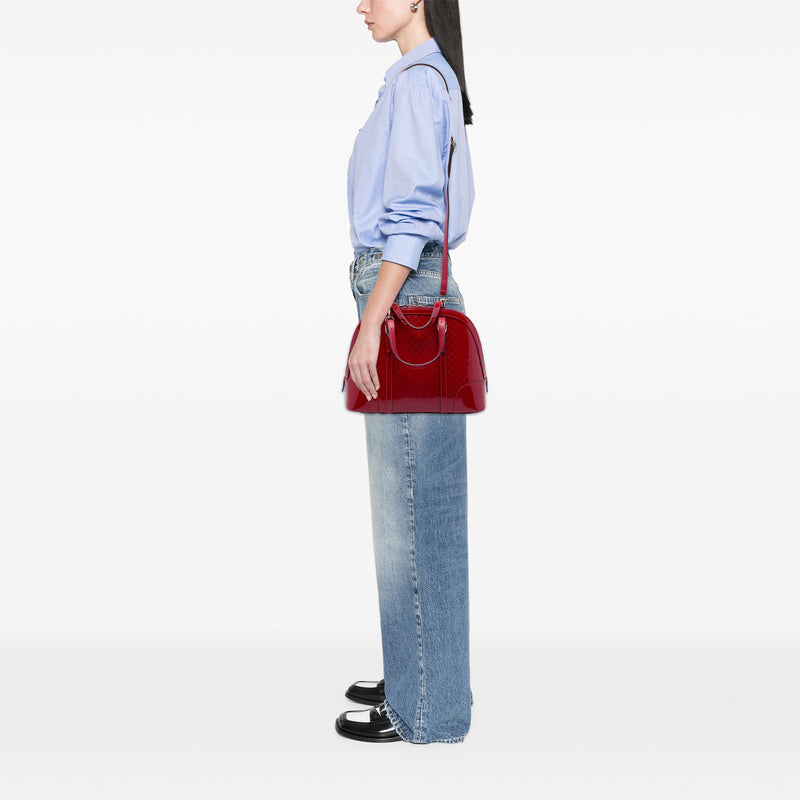 Small Microguccissima Patent Nice Dome Satchel - Image 6