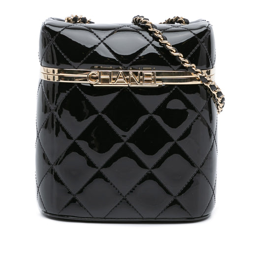 Quilted Patent Logo Chain Vanity Case - Image 1