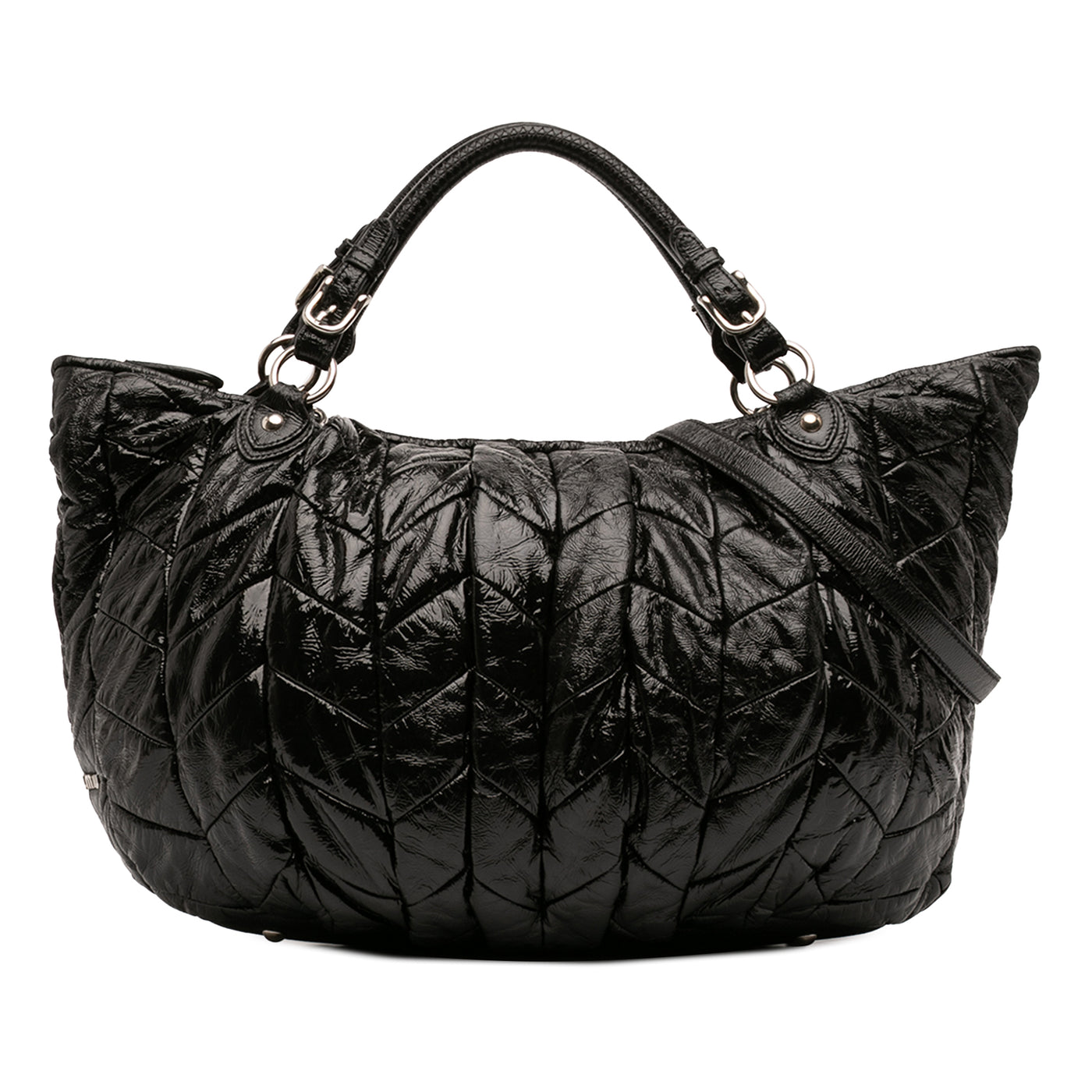 Quilted Patent Leather Hobo - Image 1