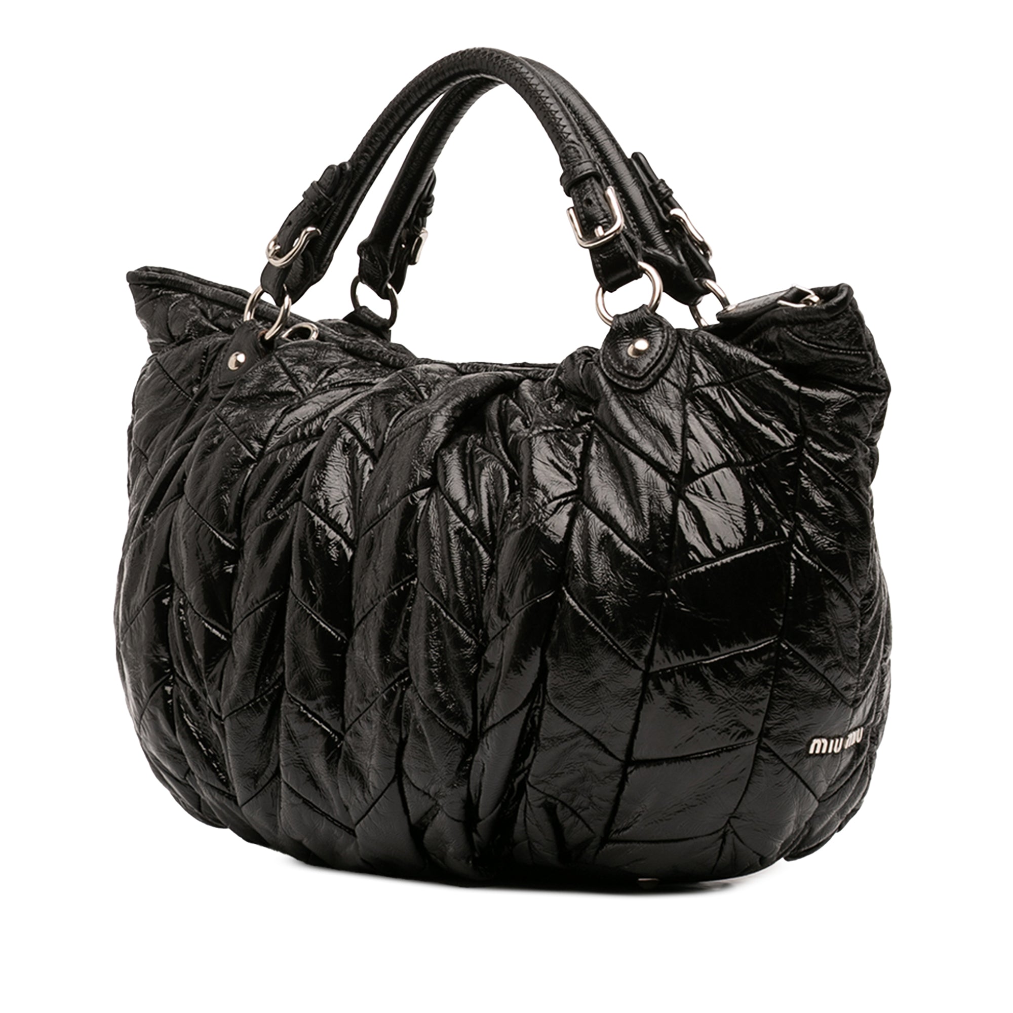 Quilted Patent Leather Hobo - Image 2