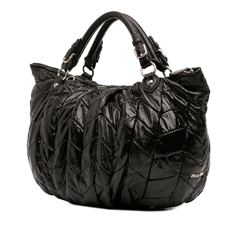 Quilted Patent Leather Hobo - Image 2