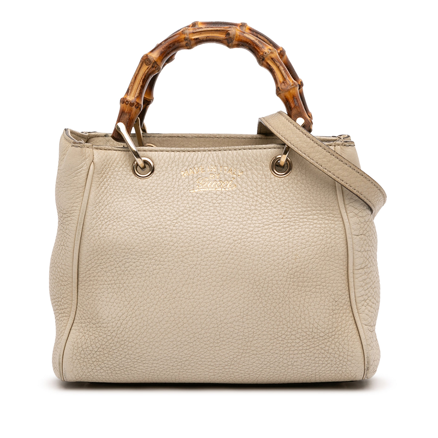 Mini Calfskin Bamboo Shopper Satchel - Image 1
