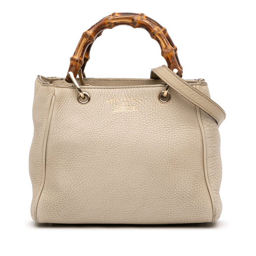 Mini Calfskin Bamboo Shopper Satchel - Image 1