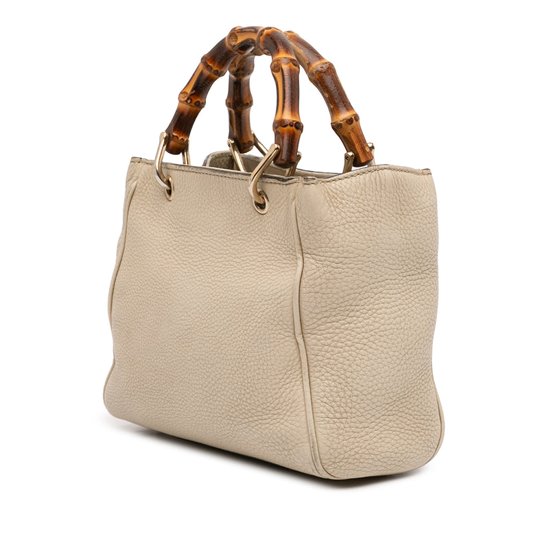 Mini Calfskin Bamboo Shopper Satchel - Image 2