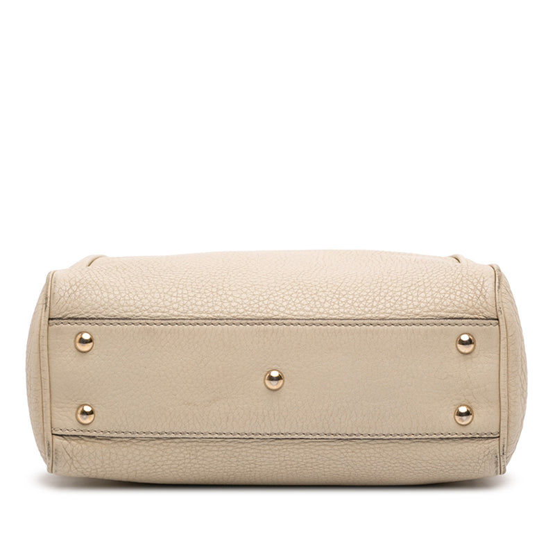 Mini Calfskin Bamboo Shopper Satchel - Image 3