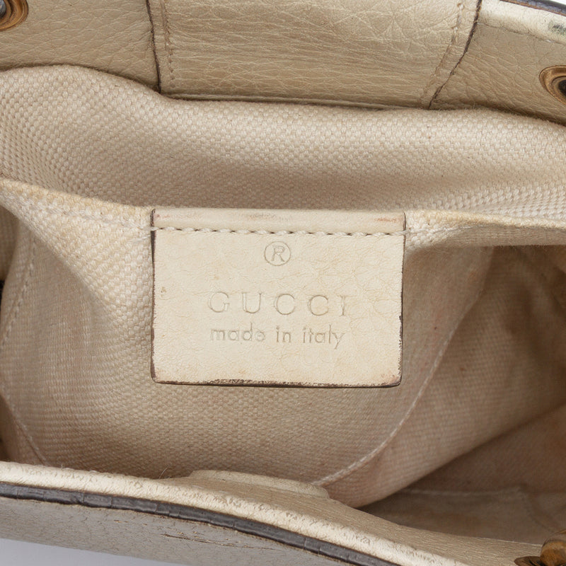 Mini Calfskin Bamboo Shopper Satchel - Image 5