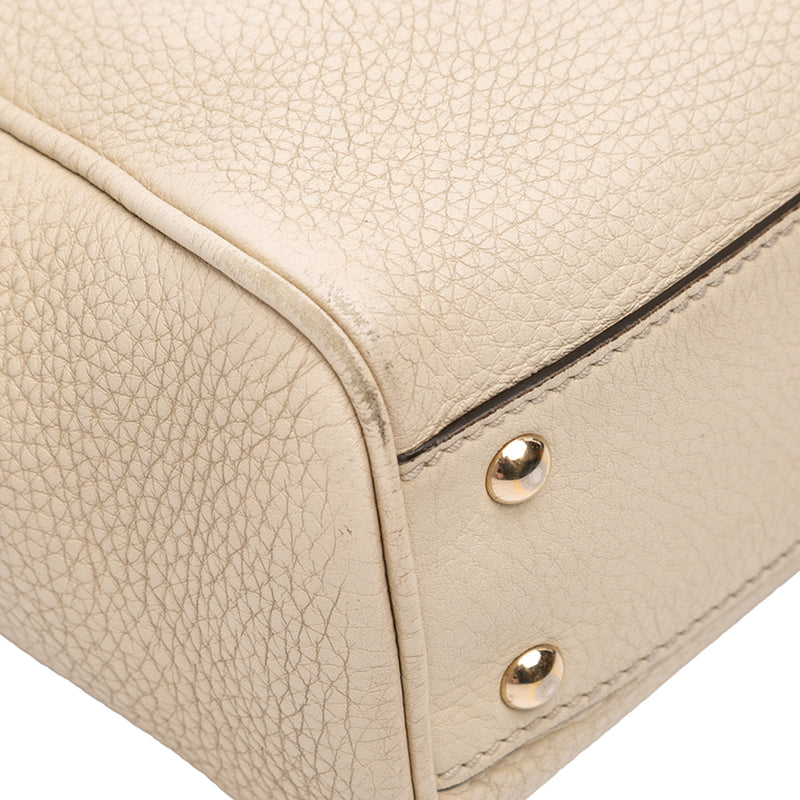 Mini Calfskin Bamboo Shopper Satchel - Image 7