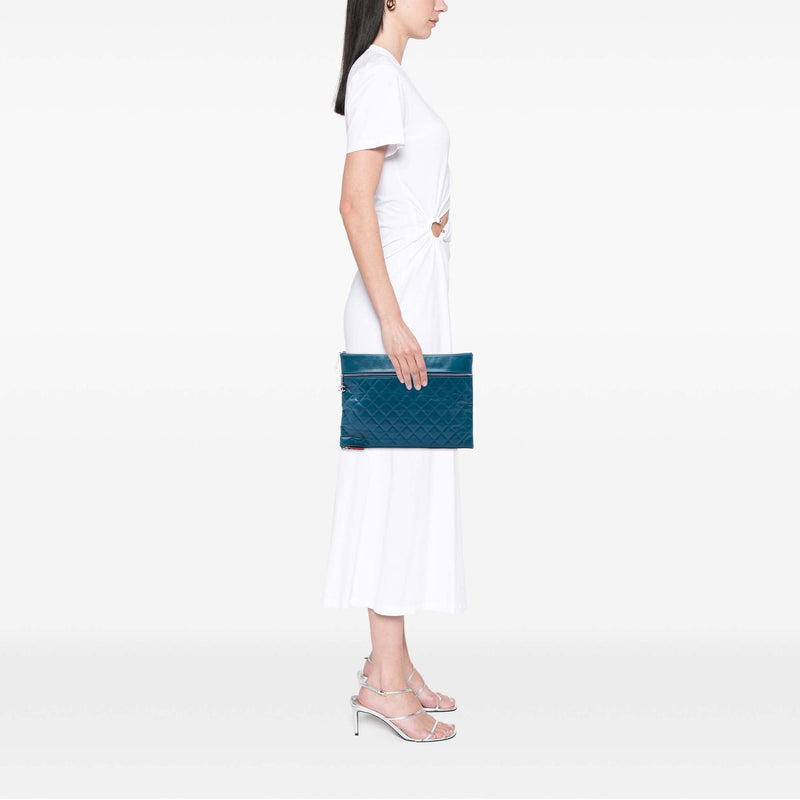 CC Quilted Lambskin Multi Zip Clutch - Image 6
