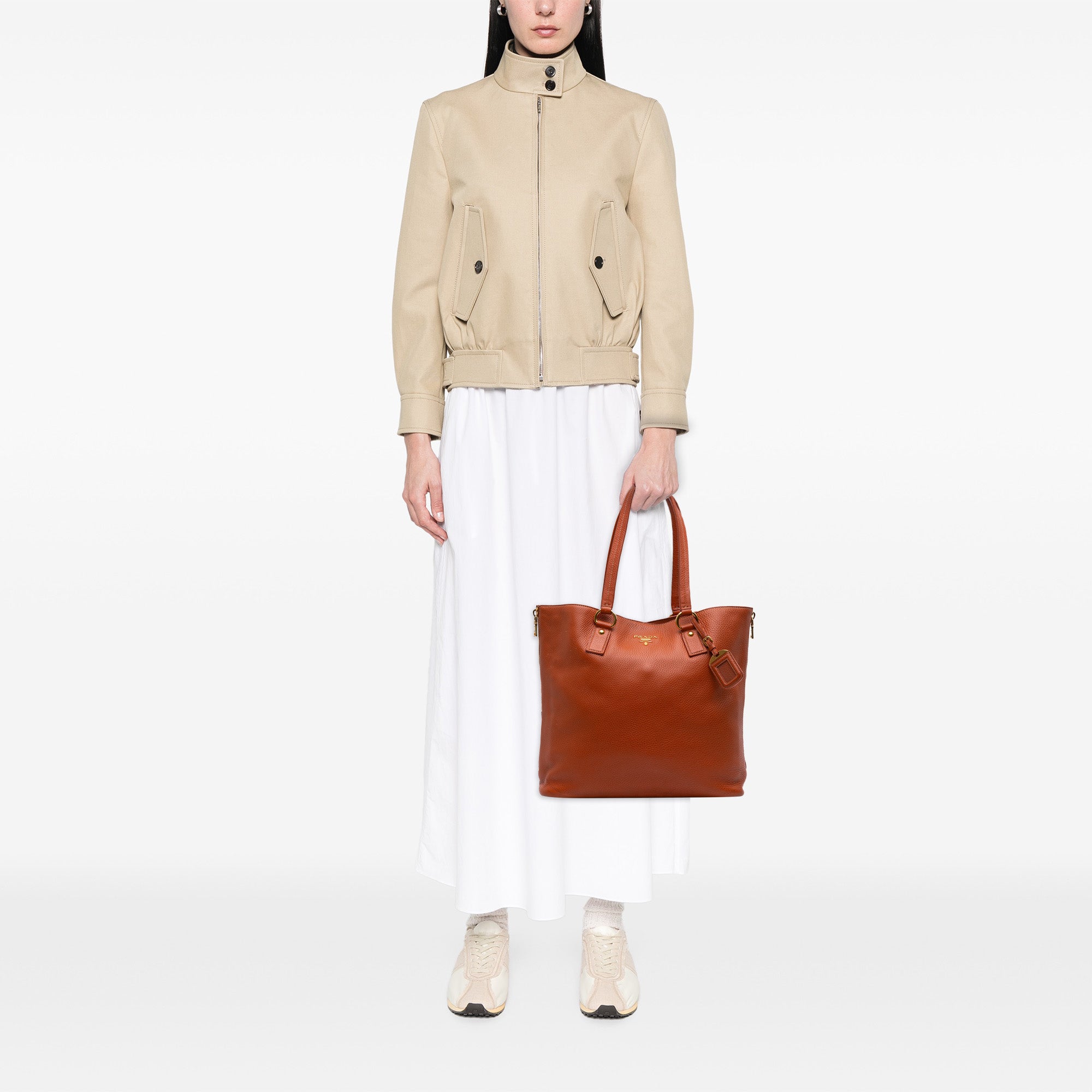 Vitello Daino Side Zip Shopper Tote - Image 11