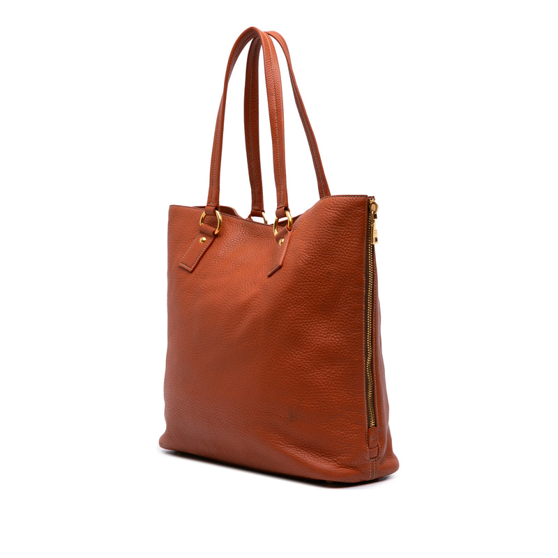 Vitello Daino Side Zip Shopper Tote - Image 2