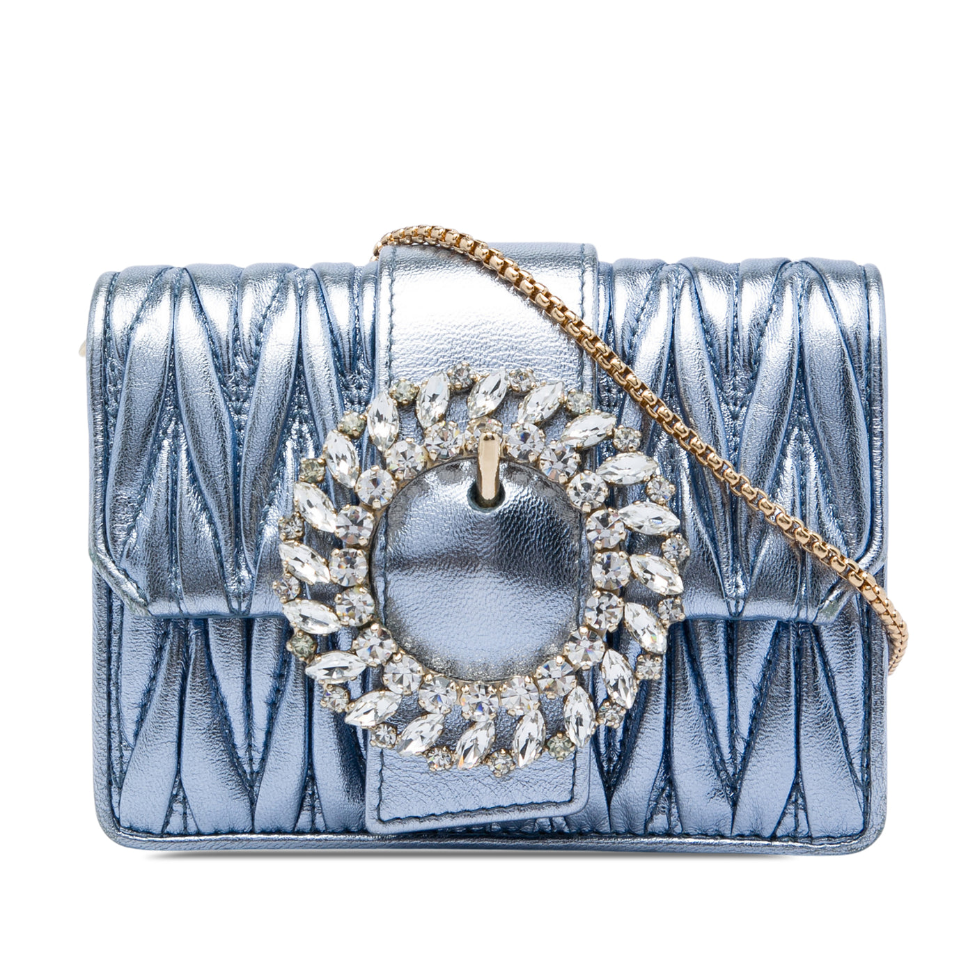 Mini Matelasse Metallic Nappa Crystal Embellished Crossbody - Image 1