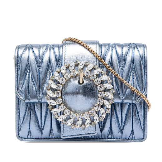 Mini Matelasse Metallic Nappa Crystal Embellished Crossbody - Image 1