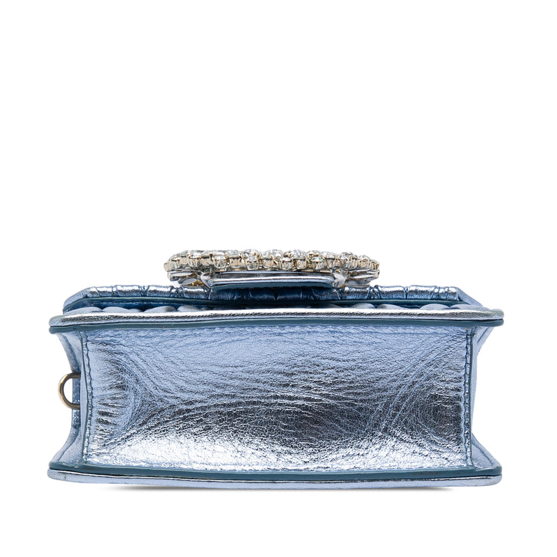Mini Matelasse Metallic Nappa Crystal Embellished Crossbody - Image 3