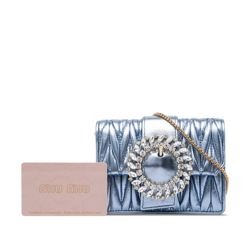 Mini Matelasse Metallic Nappa Crystal Embellished Crossbody - Image 6