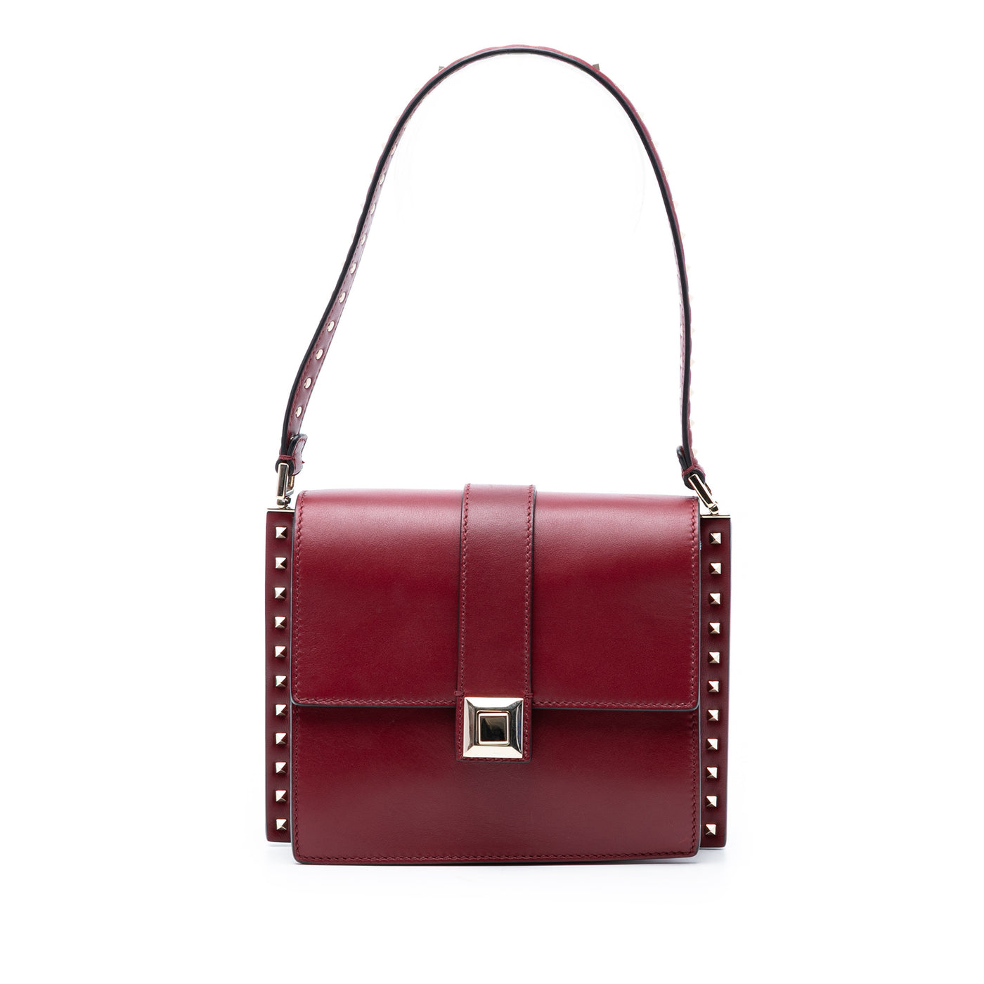 Leather Rockstud Flap Shoulder Bag - Image 1