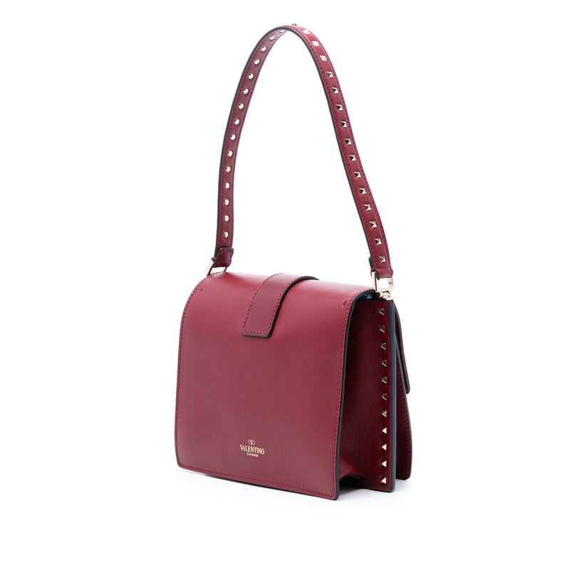 Leather Rockstud Flap Shoulder Bag - Image 2