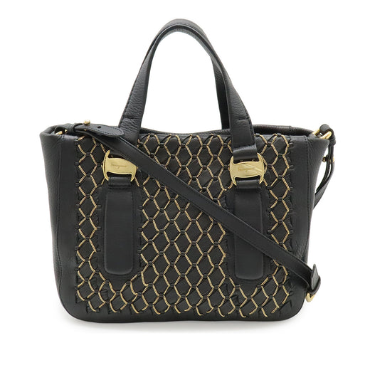 Leather Vara Chain Link Satchel - Image 1