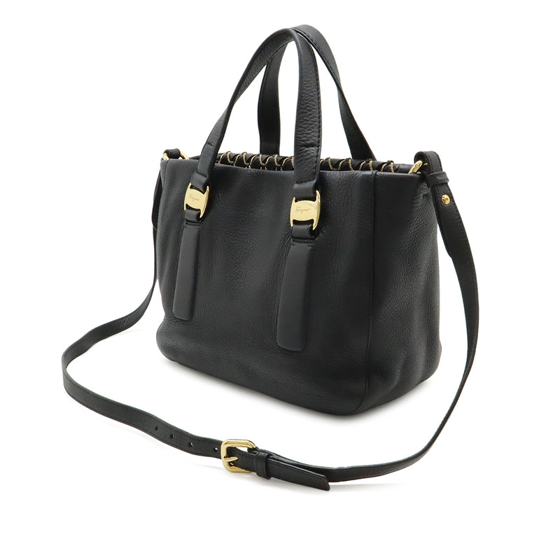 Leather Vara Chain Link Satchel - Image 2