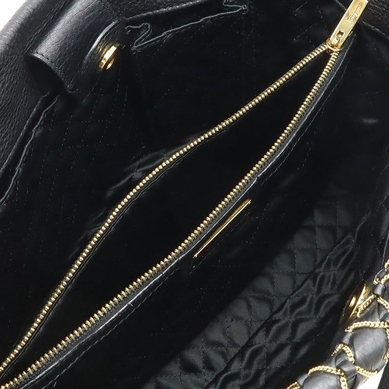 Leather Vara Chain Link Satchel - Image 3