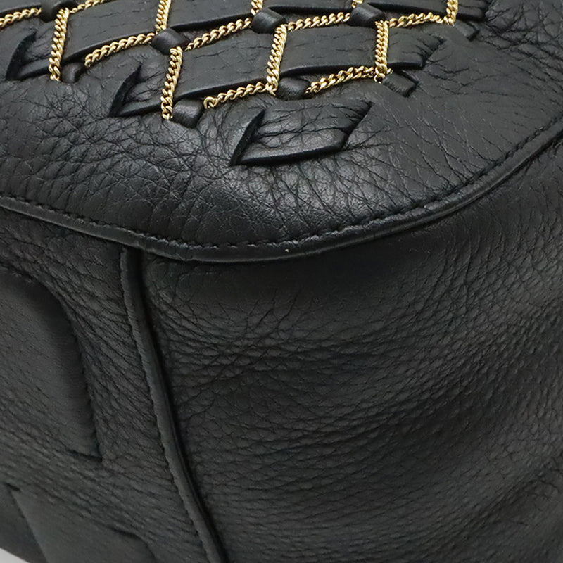 Leather Vara Chain Link Satchel - Image 6