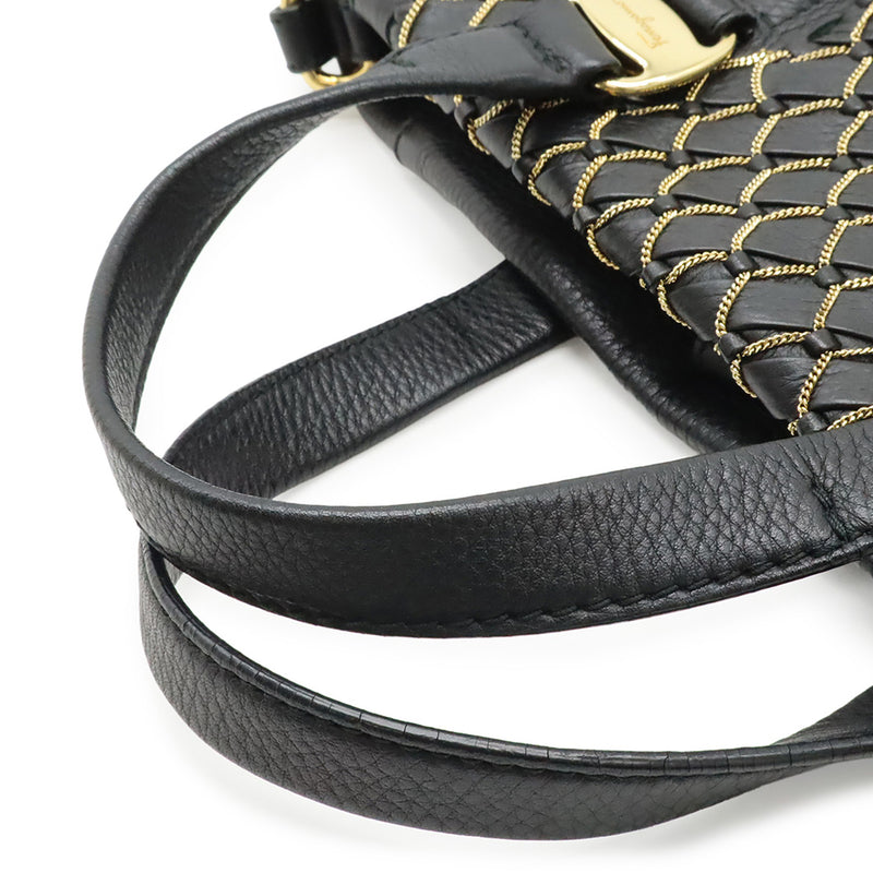Leather Vara Chain Link Satchel - Image 7