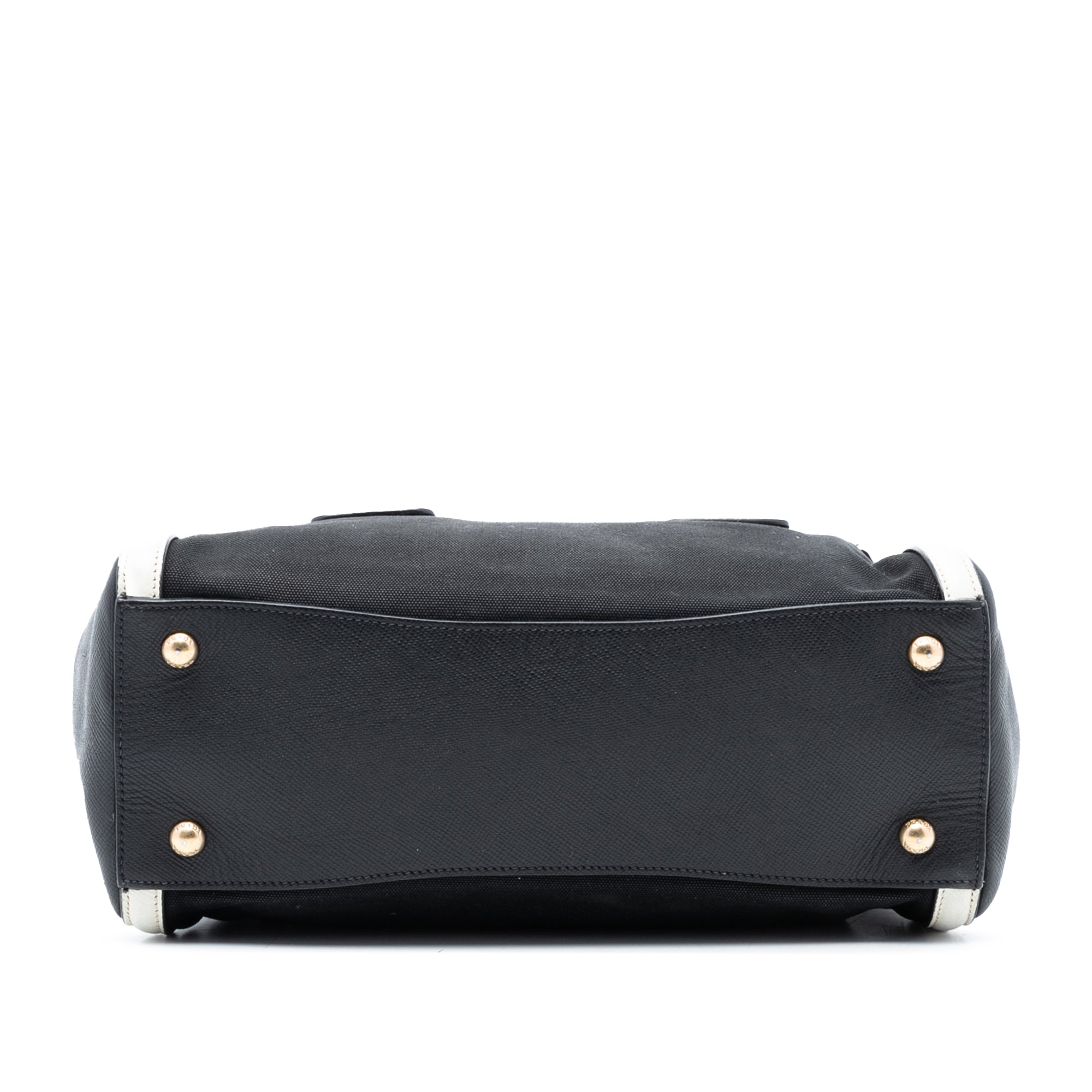 Bicolor Saffiano Cuir Trimmed Canvas Satchel - Image 3