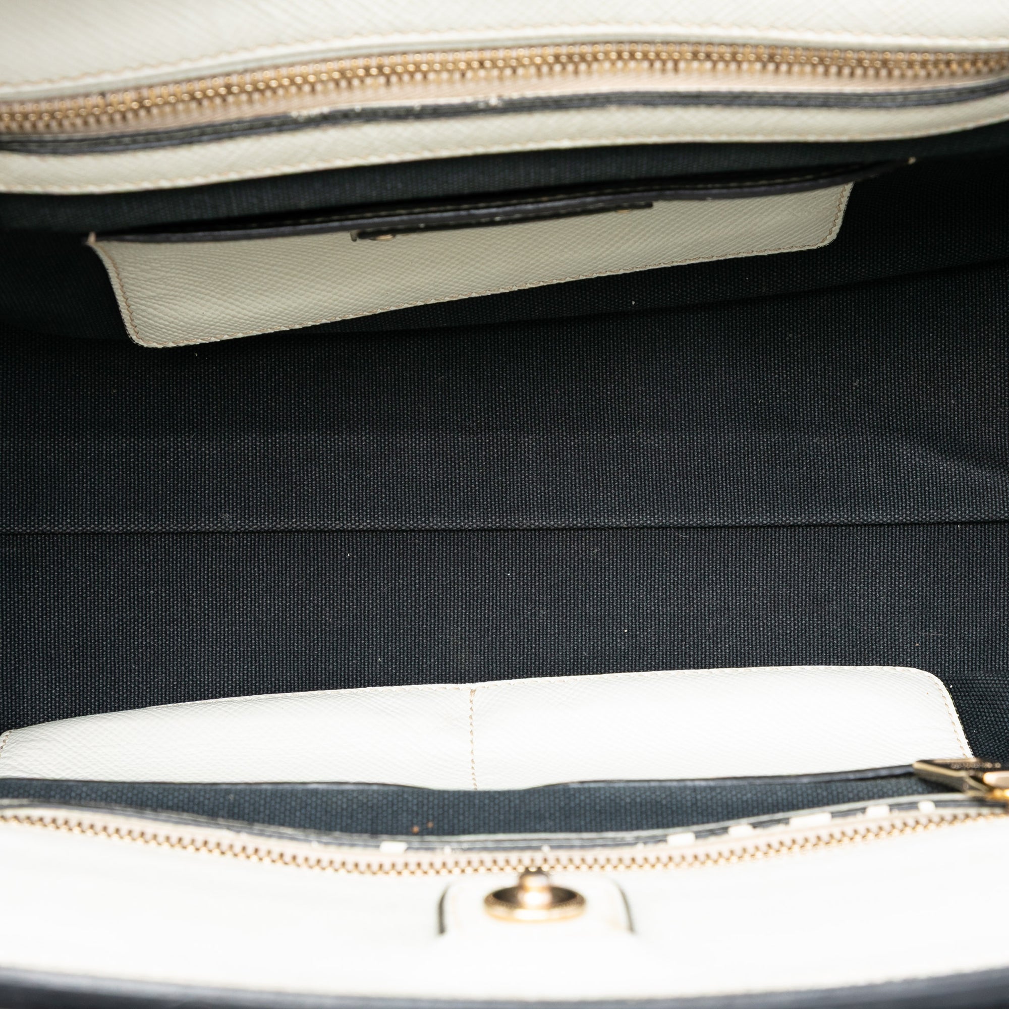 Bicolor Saffiano Cuir Trimmed Canvas Satchel - Image 4