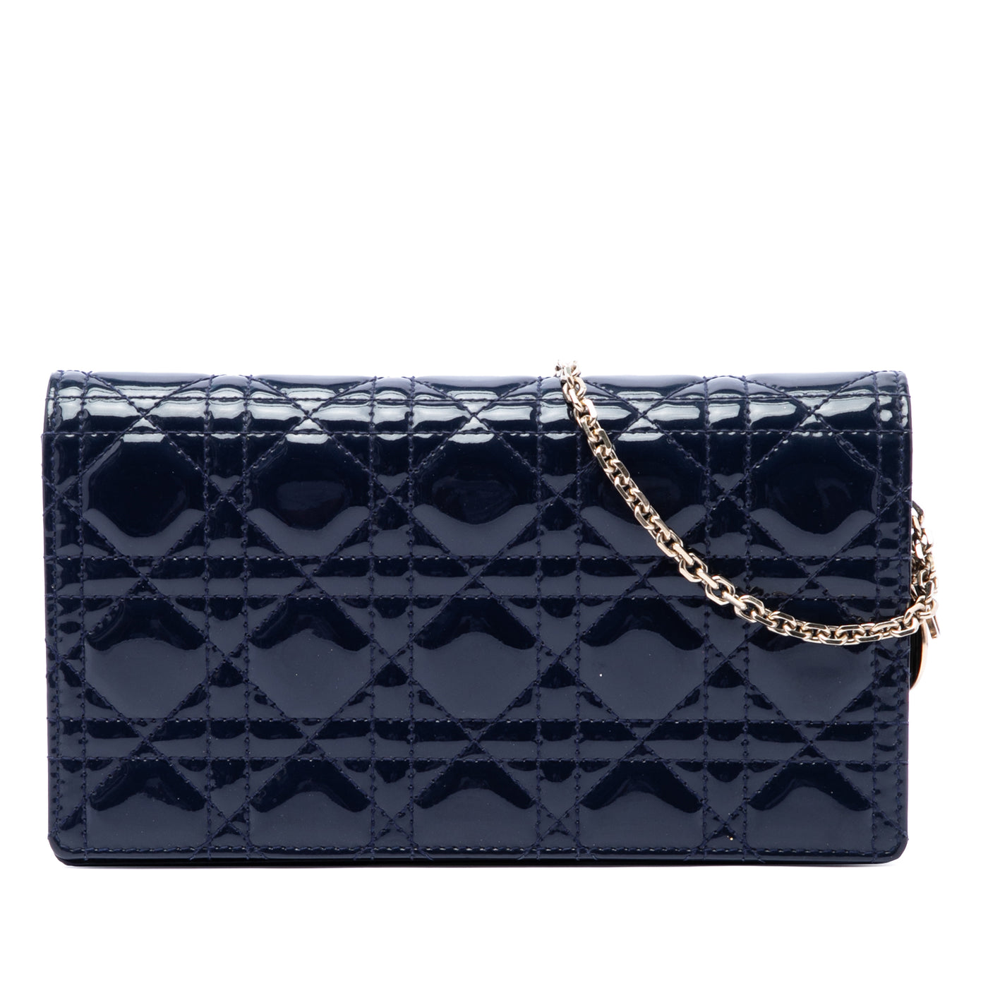 Patent Cannage Lady Dior Pouch with Chain - Image 1
