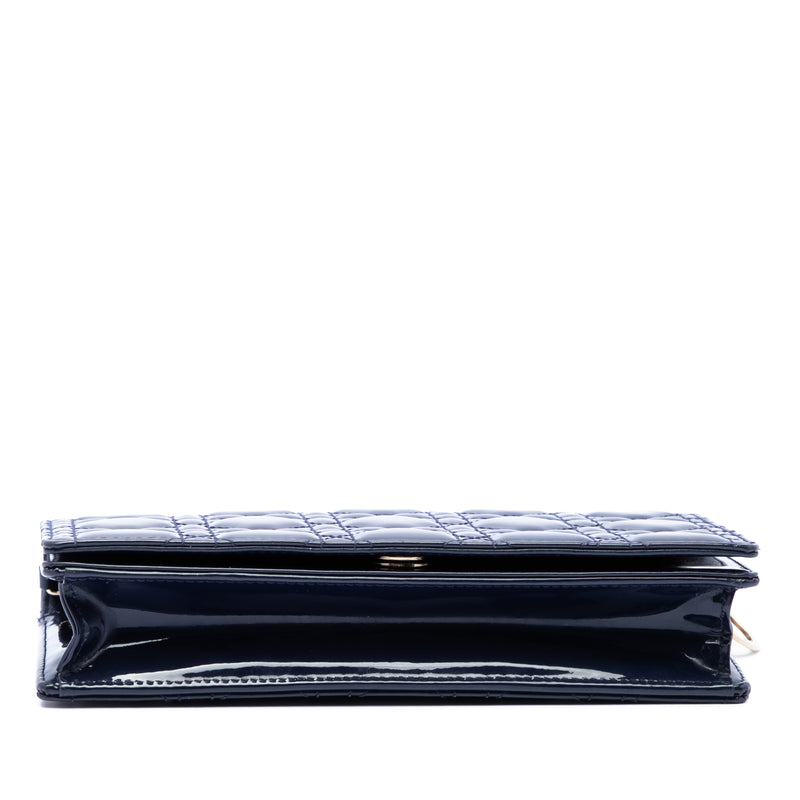 Patent Cannage Lady Dior Pouch with Chain - Image 3