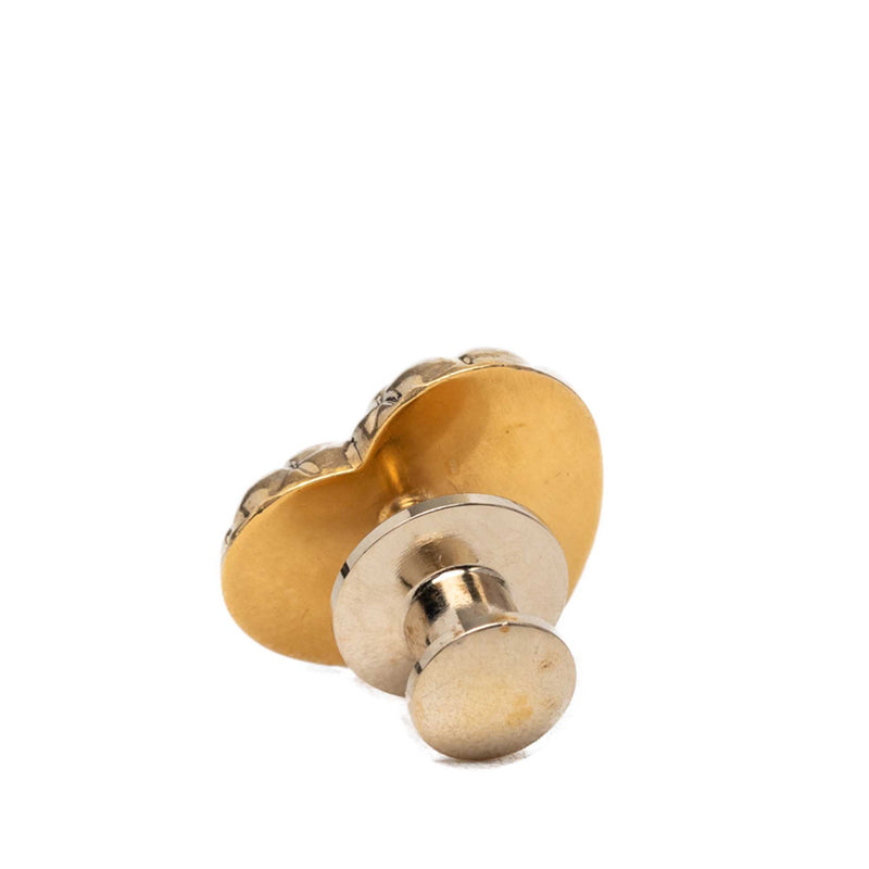 CC Gold Plated Quilted Heart Brooch - Image 2
