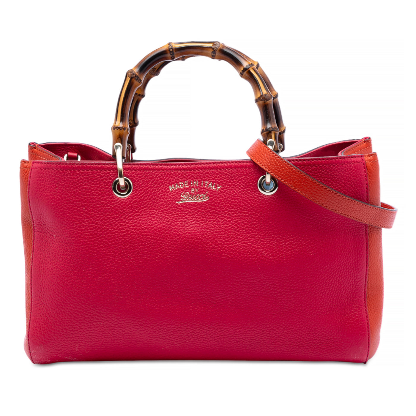 Medium Calfskin Bamboo Shopper Satchel - Image 1
