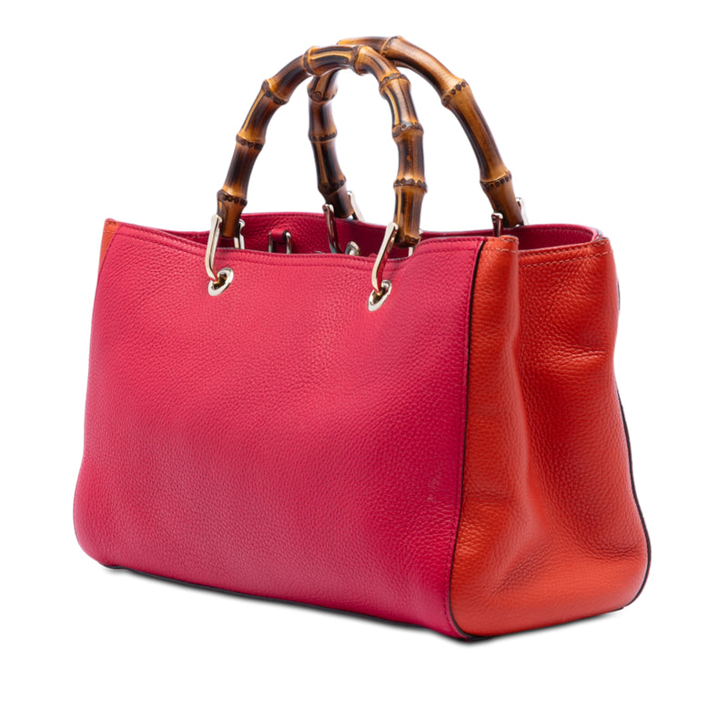 Medium Calfskin Bamboo Shopper Satchel - Image 2