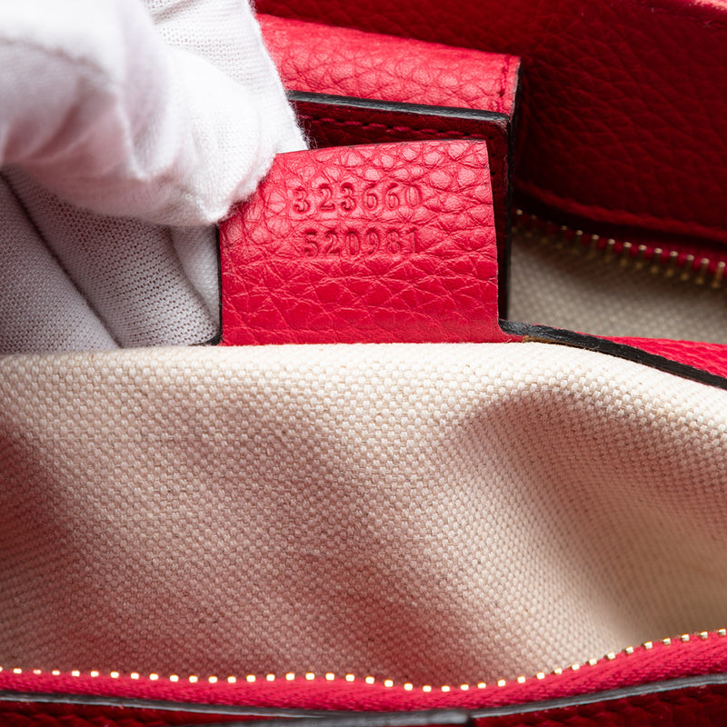 Medium Calfskin Bamboo Shopper Satchel - Image 6