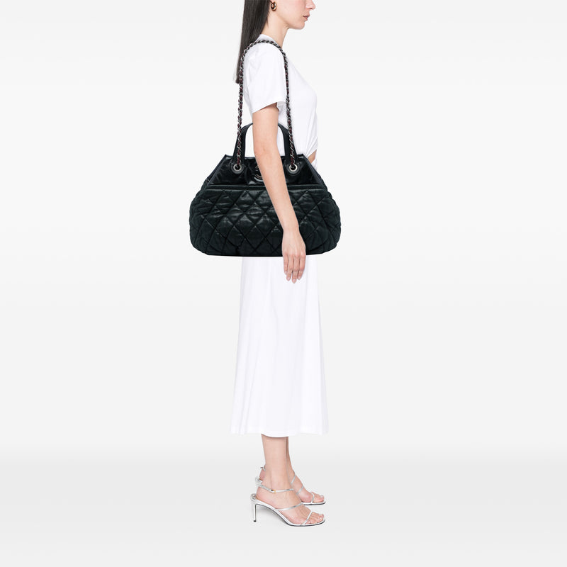 Large Quilted Iridescent Calfskin In The Mix Satchel - Image 5