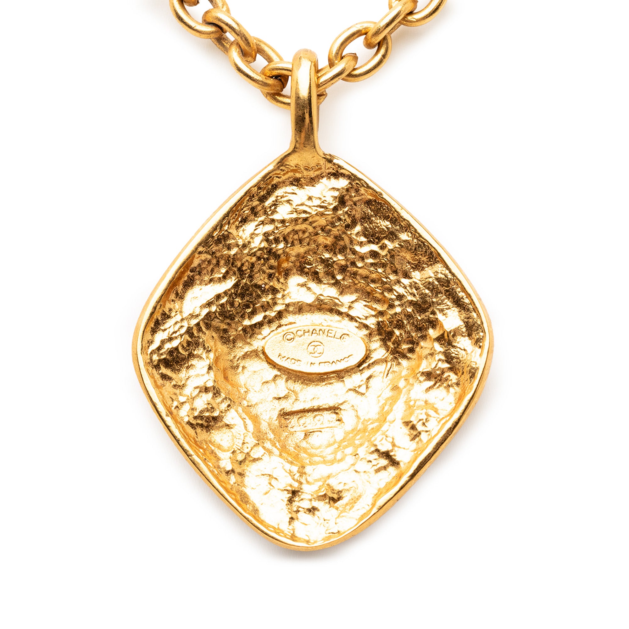 CC Gold Plated Rhombus Medallion Pendant Necklace - Image 2