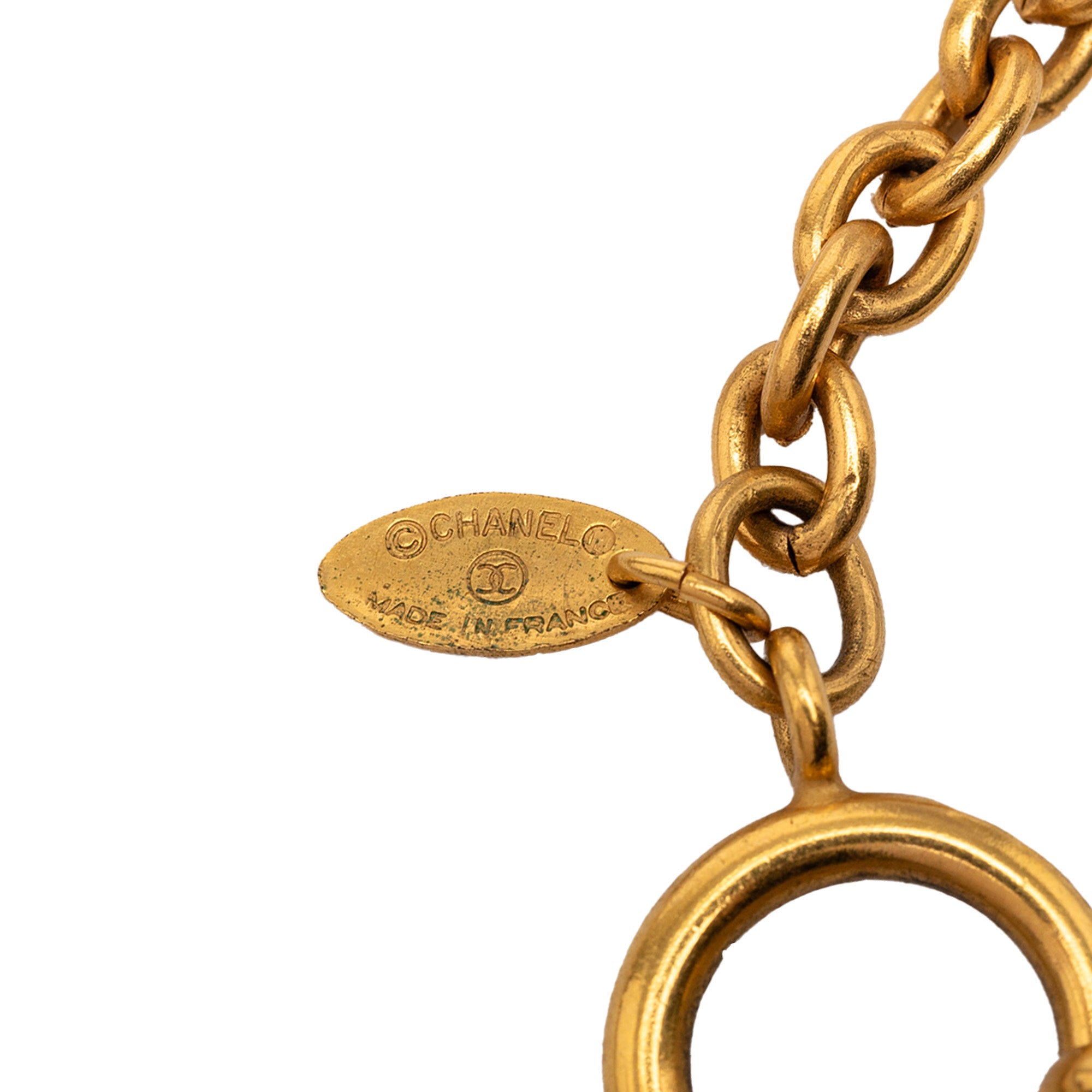 CC Gold Plated Rhombus Medallion Pendant Necklace - Image 4