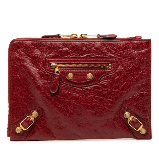 Lambskin Motocross Giant 12 Zip Around Flat Clutch - Image 1