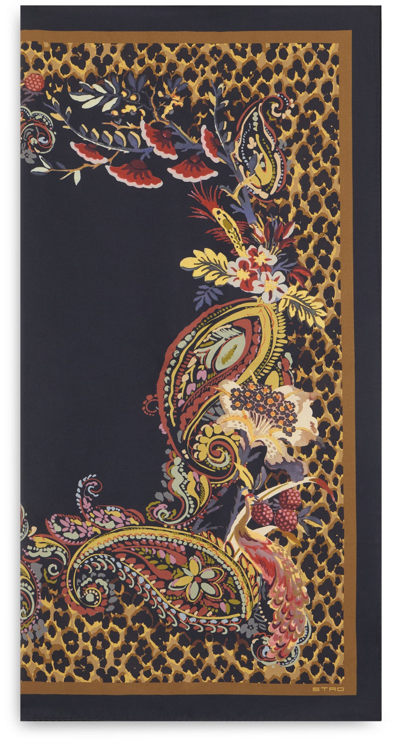 Etro Paisley & Floral Silk Scarf — Multicolor Scarfs