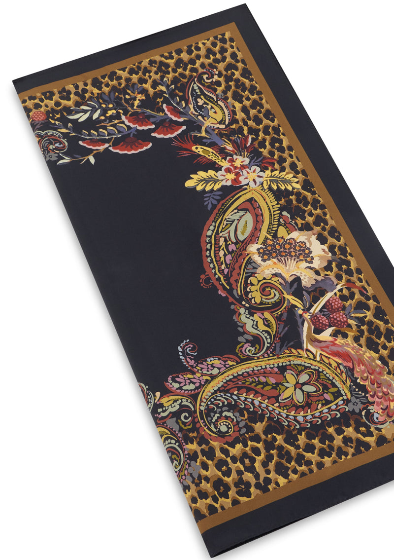 Etro Paisley & Floral Silk Scarf — Multicolor Scarfs