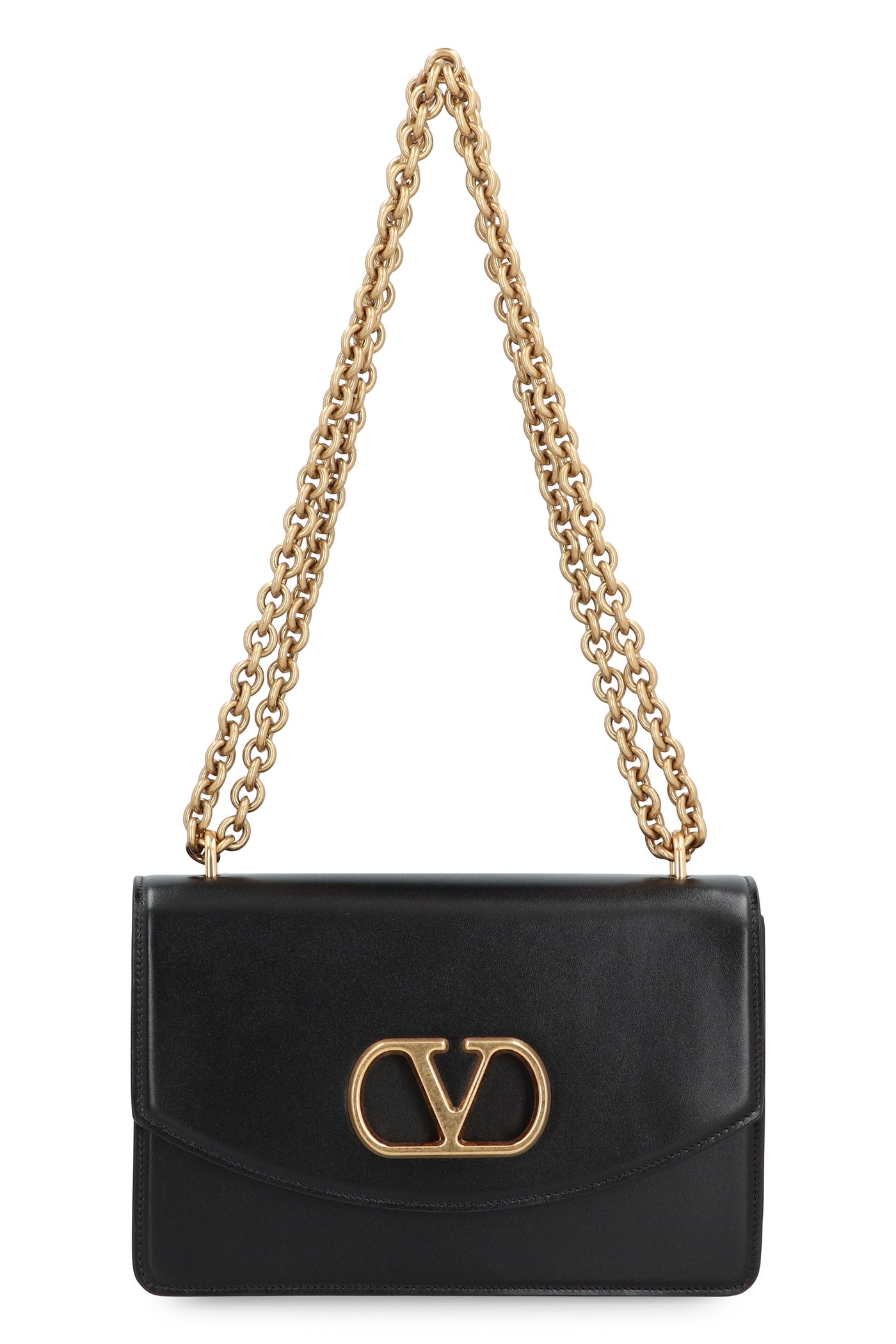 Valentino Garavani Vain Shoulder Bag — Black Calf