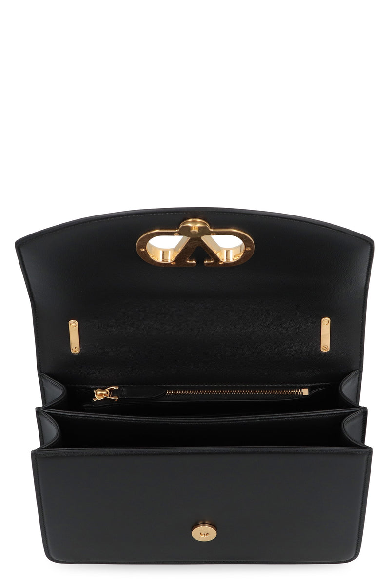 Valentino Garavani Vain Shoulder Bag — Black Calf