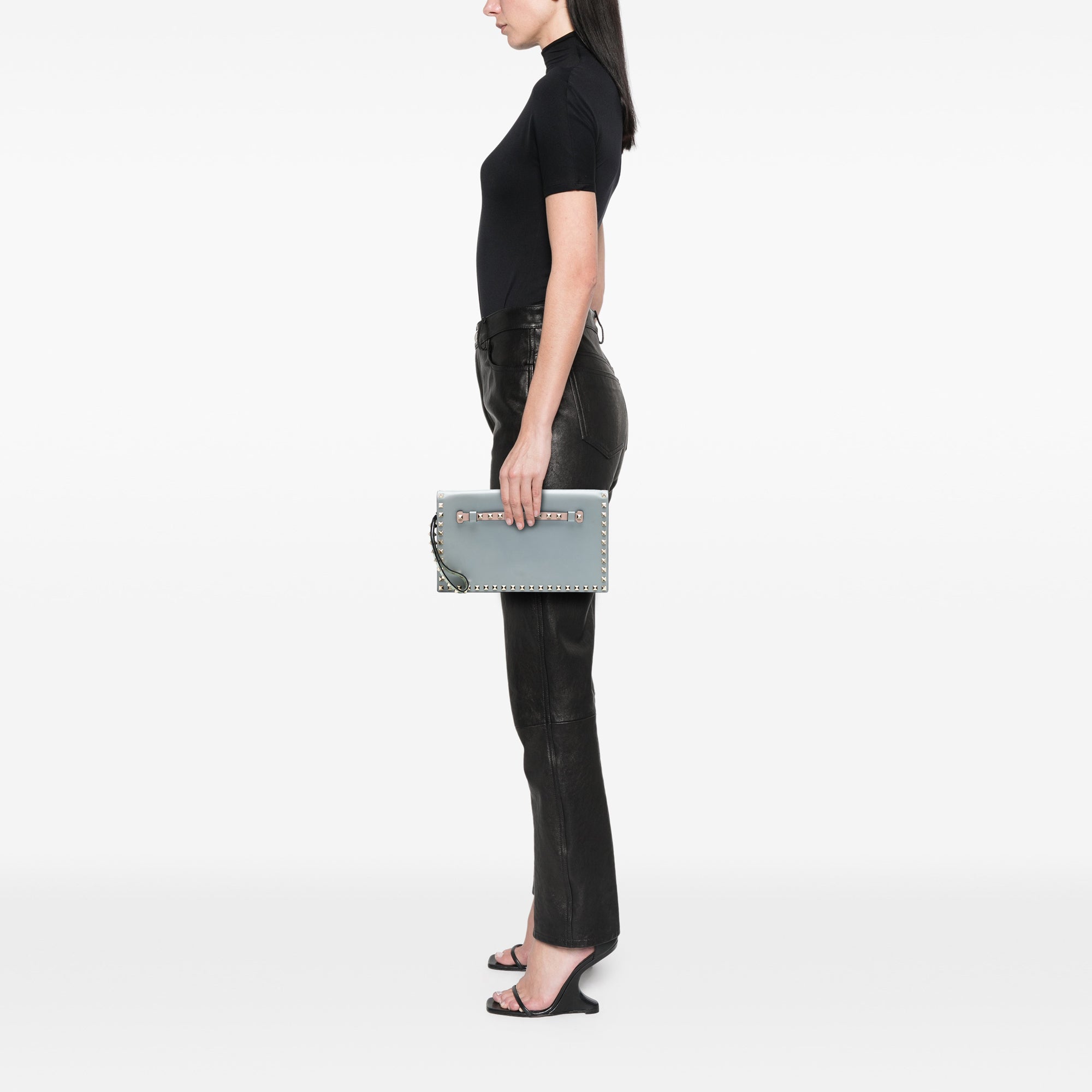 Tricolor Rockstud Wristlet Clutch - Image 7