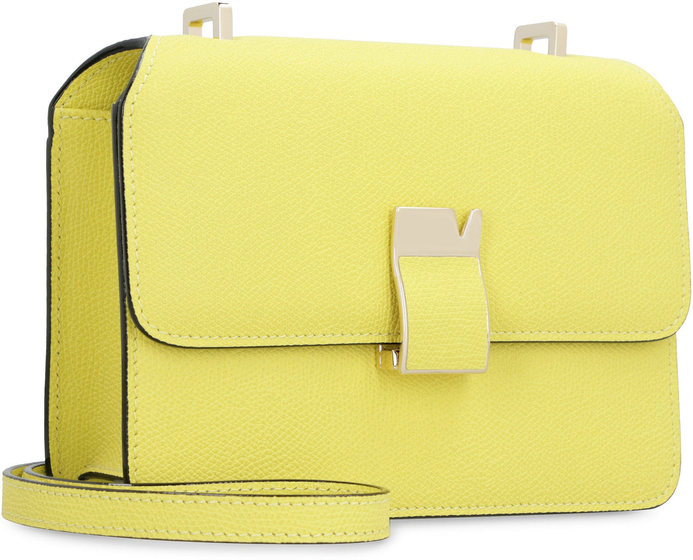 Valextra Nolo Mini Crossbody Bag — Yellow Calfskin