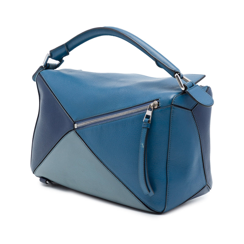 Medium Tricolor Calfskin Puzzle Satchel - Image 2
