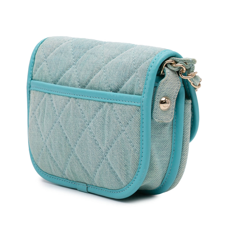Mini CC Quilted Denim Messenger Flap - Image 2